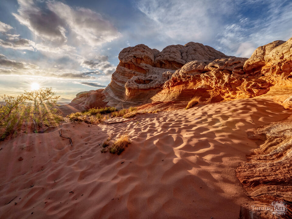 White Pocket Wonders At Sunset