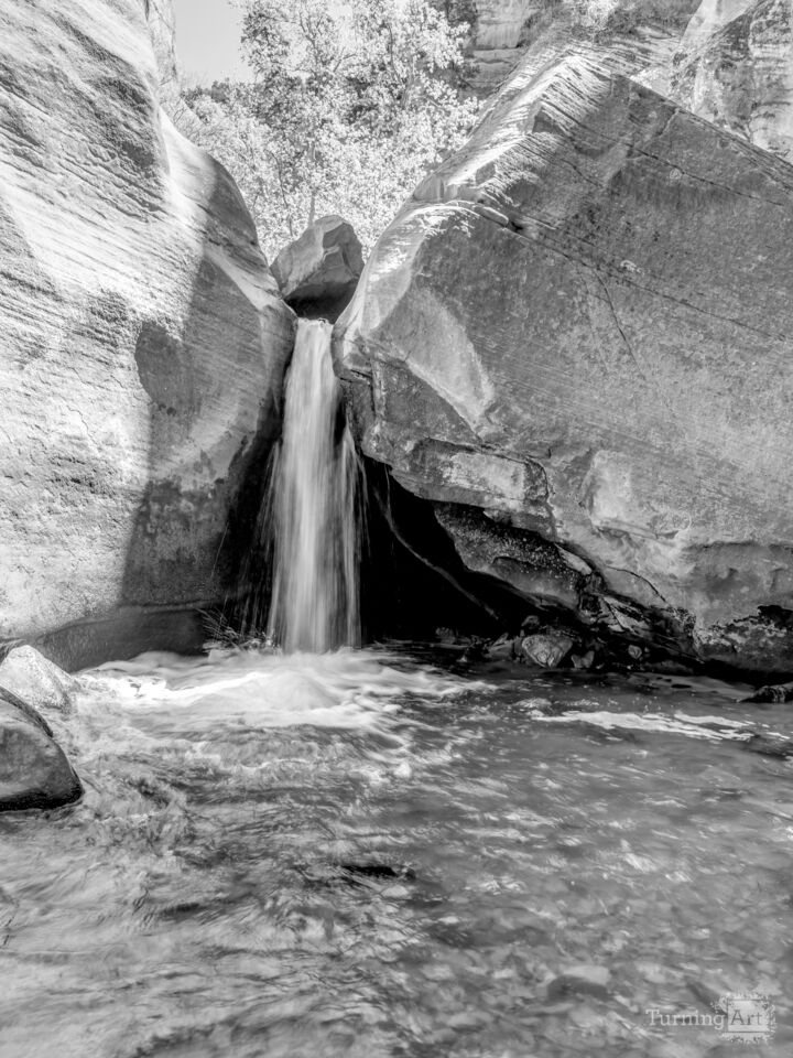 Second Falls Kanarra Falls Grayscale
