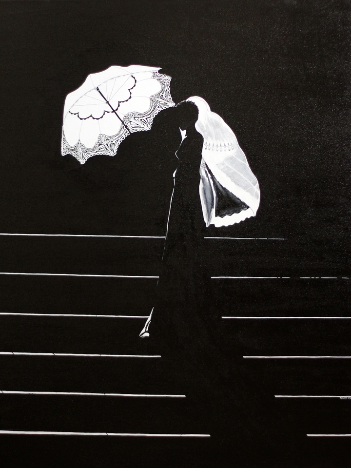 Parasol, Bride and a Veil