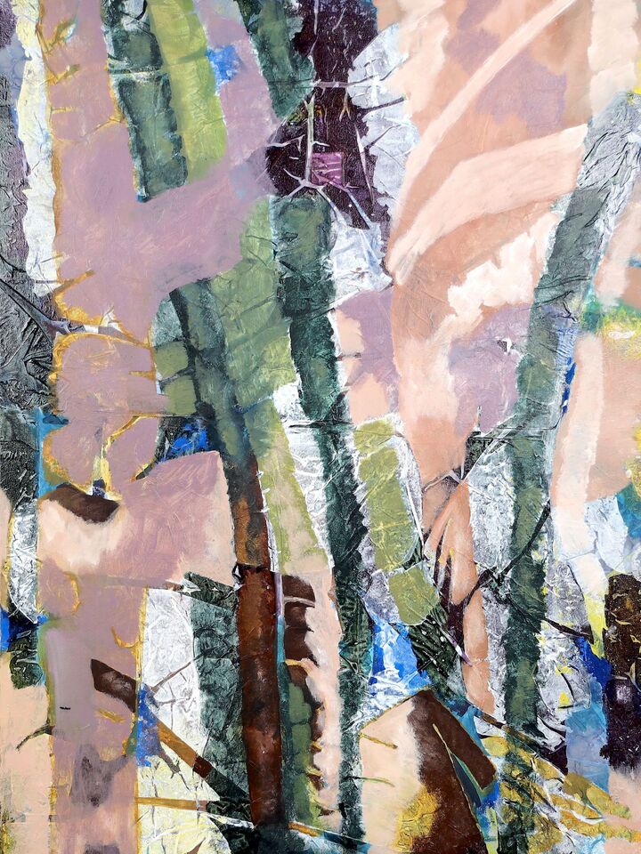 Abstract modern painting on large scale canvas