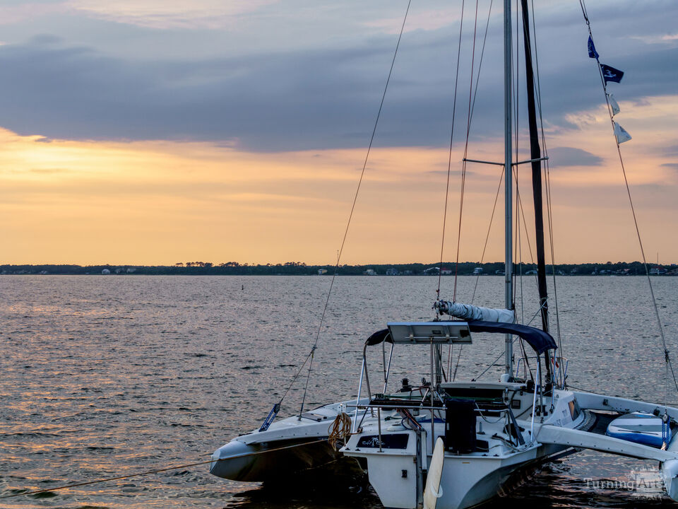 Florida Sailboat Waterway Golden Sunset