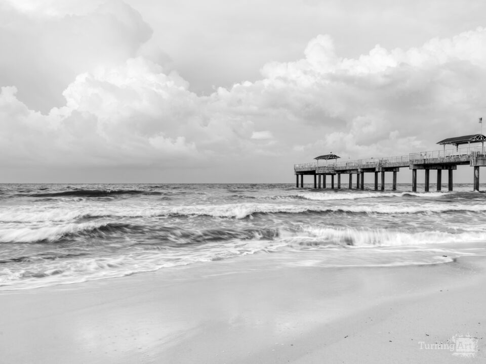 Rolling Surf Orange Beach Alabama Grayscale