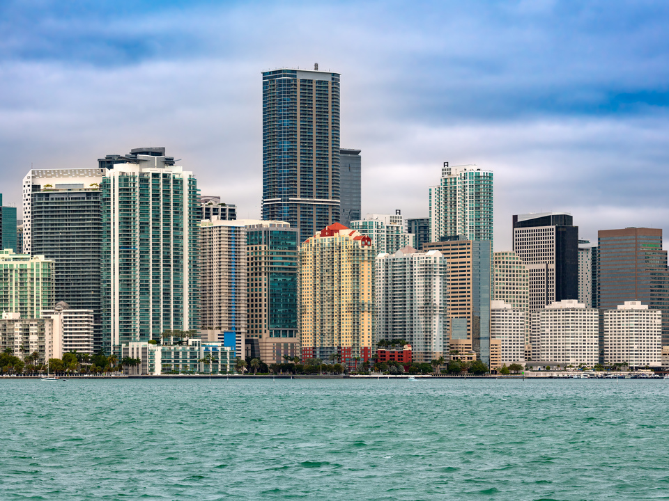 Skyline of downtown Miami.