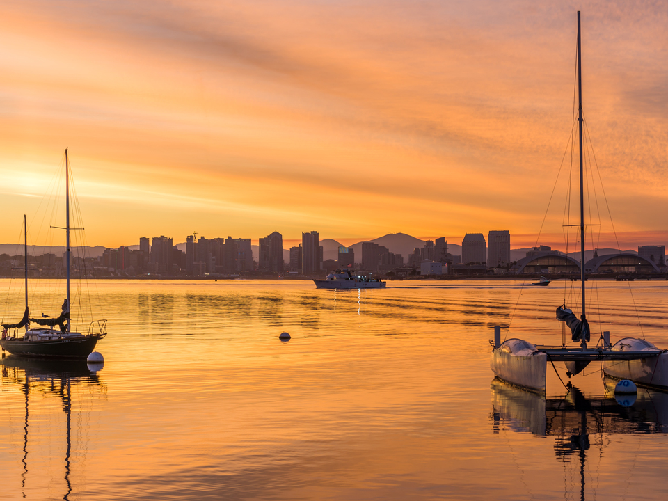 Golden Sunrise Over San Diego Waterfront