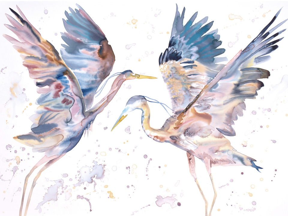 Herons in Flight No. 9
