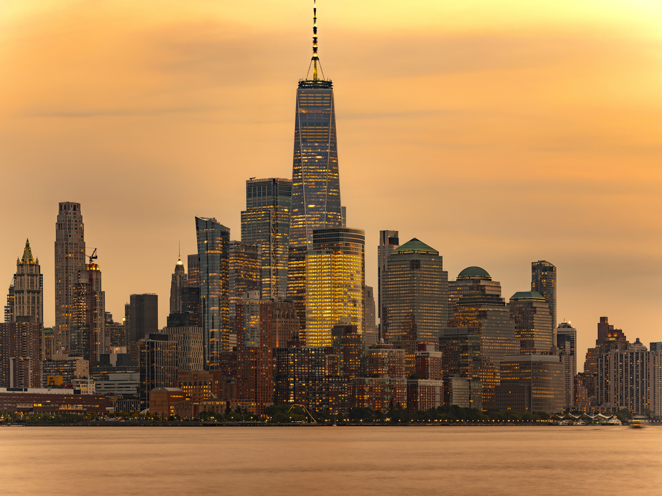 Downtown Manhattan at dusk