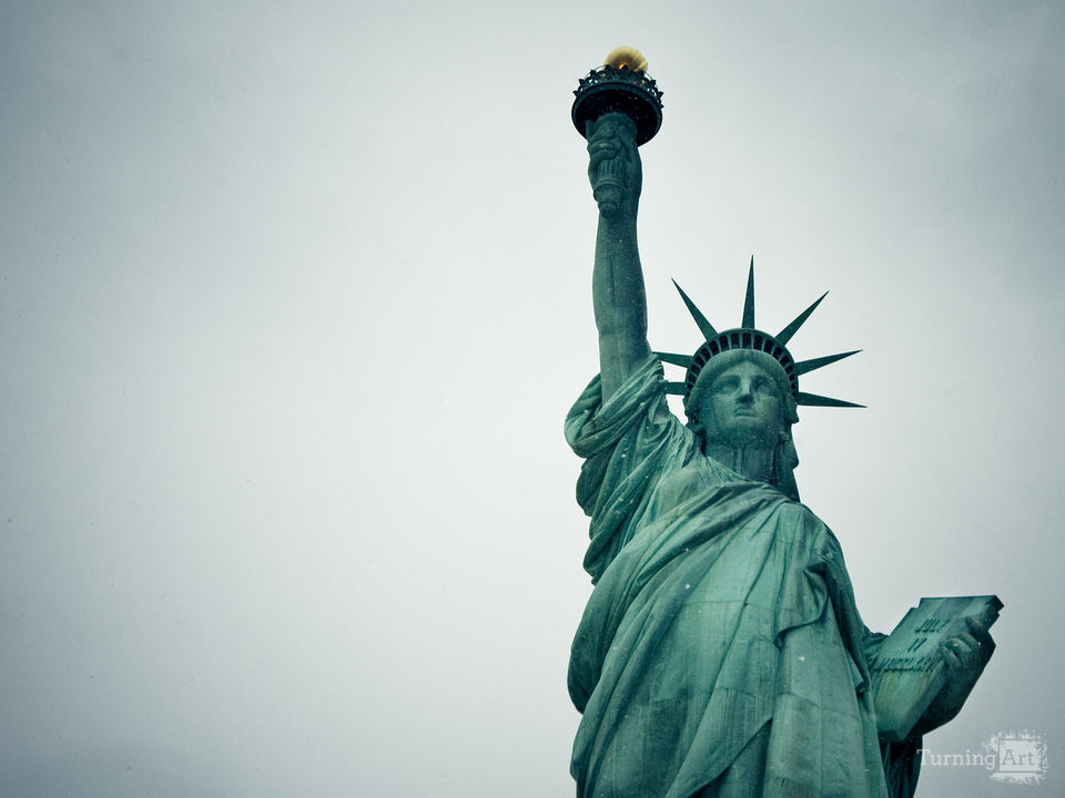 Untitled statue of liberty in winter