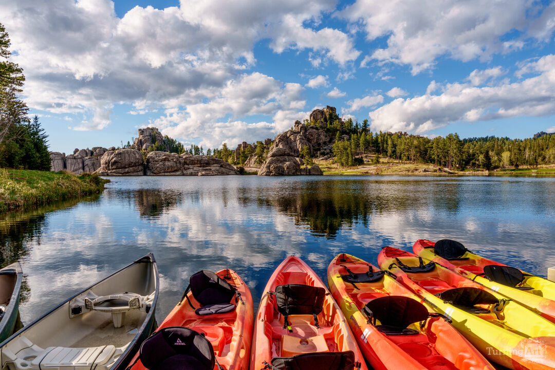 Sylvan Lake Boats And Reflections