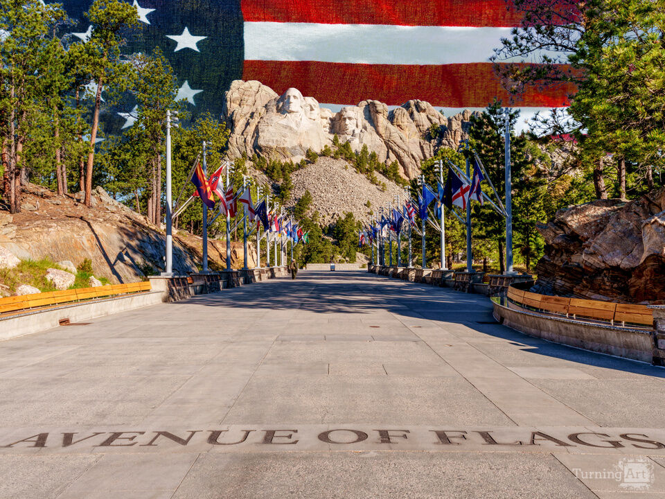 Mount Rushmore Avenue Of Flags Patriotic
