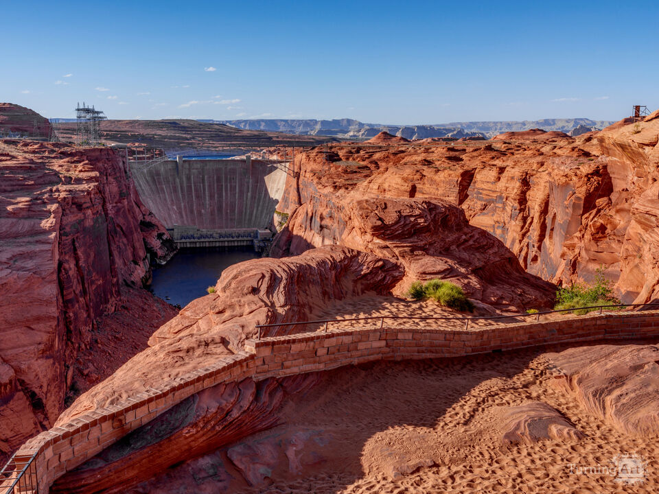 Looking Down On Glen Canyon Dam