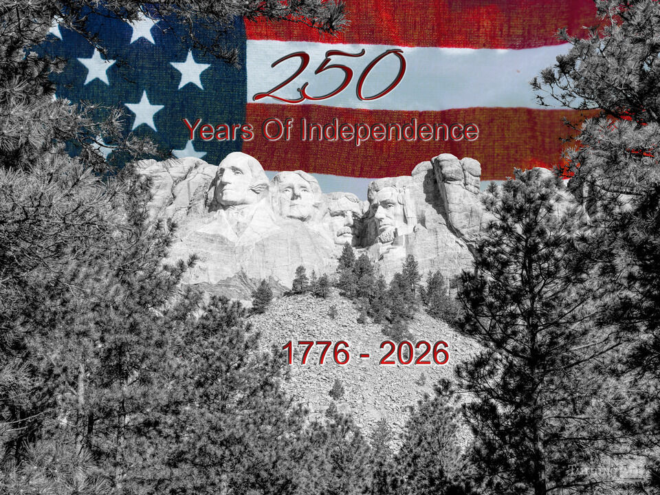 Mount Rushmore Tree Framed 250 Years Selective Color