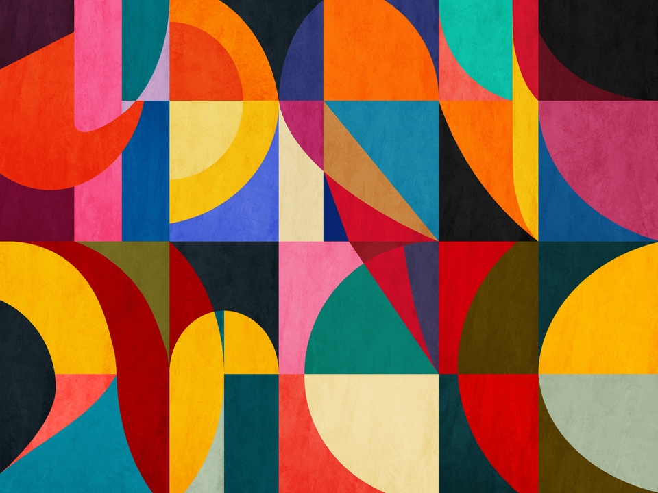 Mid Century Color Block Geometrics
