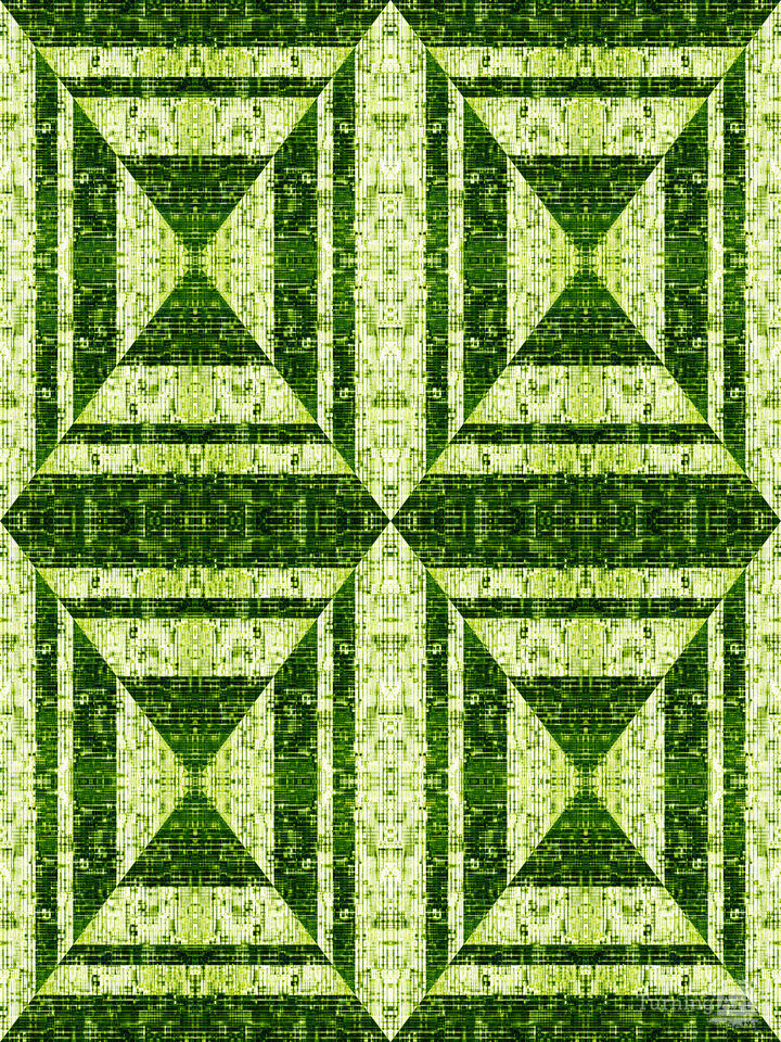 COMPUTER GENIUS 1 AVOCADO LIME GREEN GEOMETRIC ABSTRACT