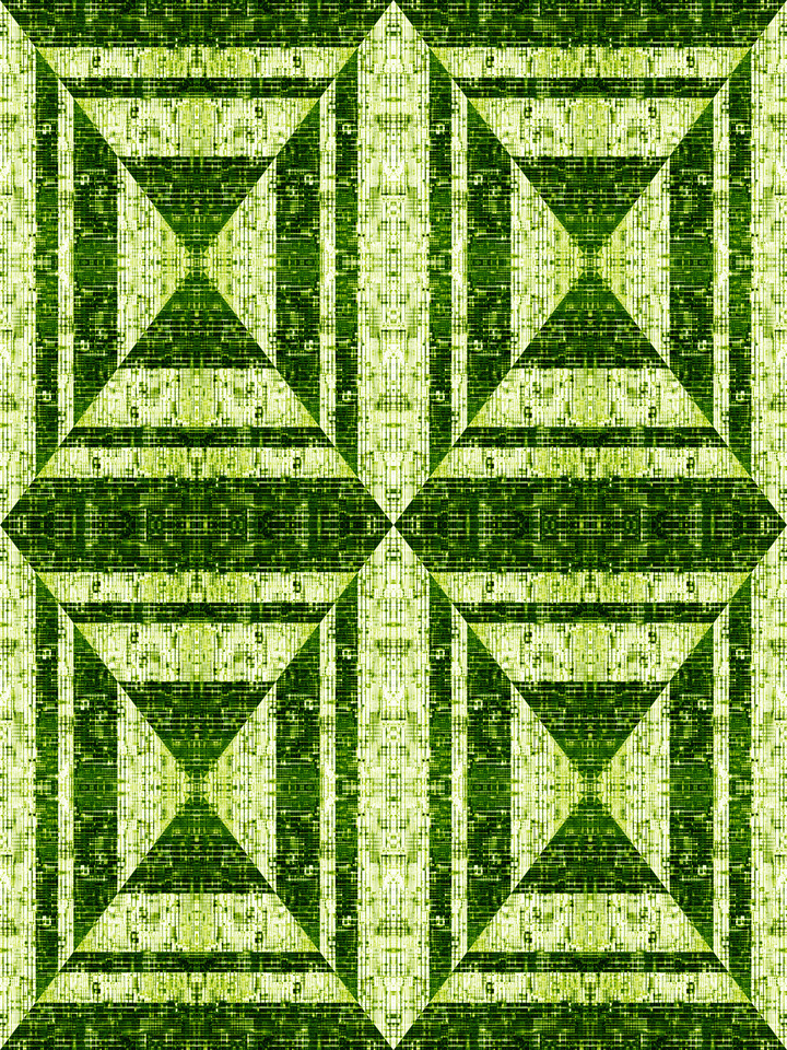 COMPUTER GENIUS 1 AVOCADO LIME GREEN GEOMETRIC ABSTRACT