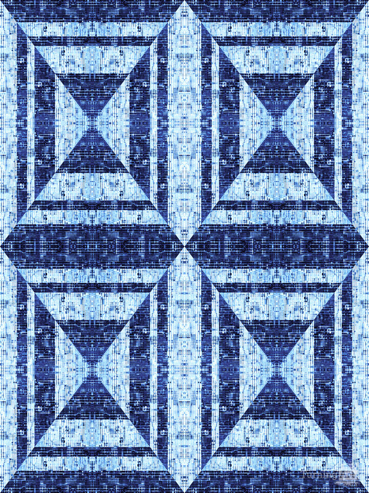 COMPUTER GENIUS 2 COOL BLUE GEOMETRIC ABSTRACT