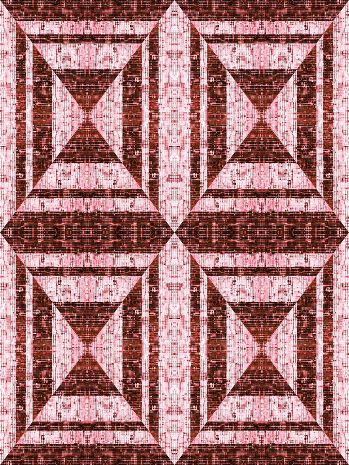 COMPUTER GENIUS 4 BURGUNDY RED PINK GEOMETRIC ABSTRACT