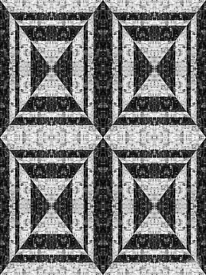 COMPUTER GENIUS 8 BLACK & WHITE NEUTRAL GEOMETRIC ABSTRACT
