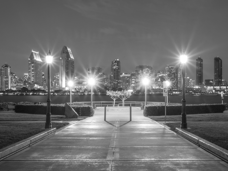 Night Skyline View from Centennial Park
