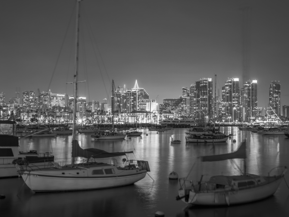 Bright Skyline - San Diego at Night