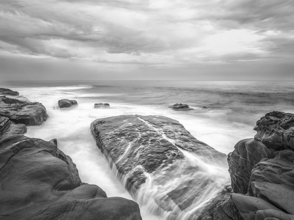 Windansea Beach Monochrome - Coastal Seascape