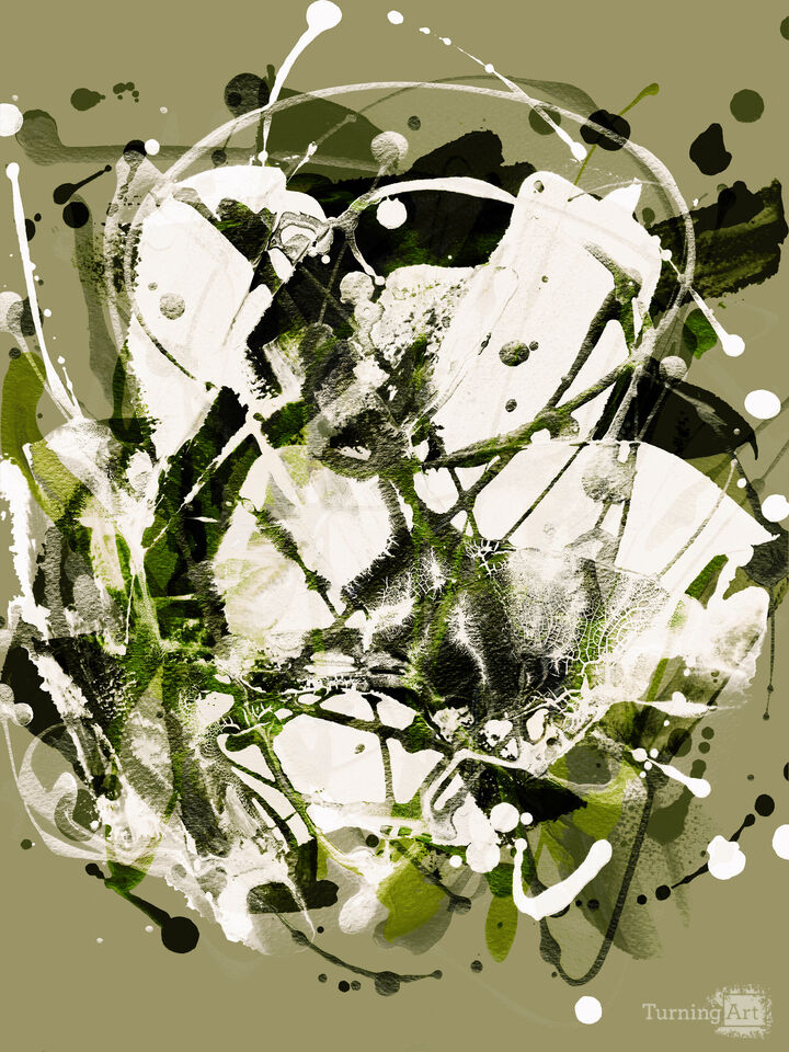 SOFTLY WHISPER 1 GREEN - ABSTRACT EXPRESSIONIST ORGANIC PAINTING