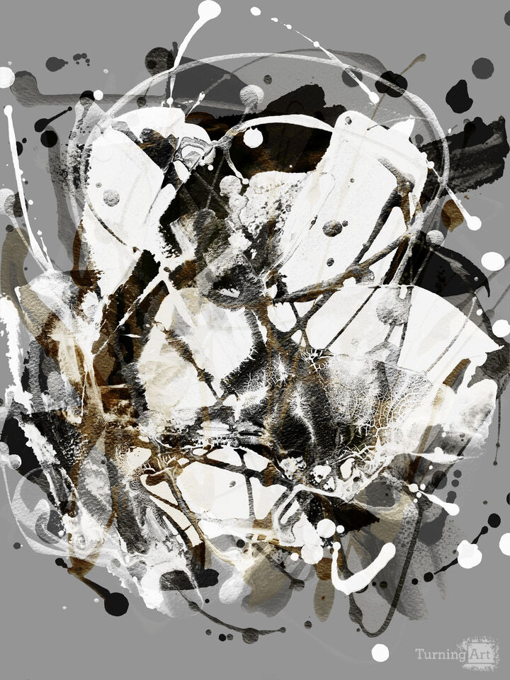 SOFTLY WHISPER 1 NEUTRAL GREYSCALE - ABSTRACT EXPRESSIONIST ORGANIC PAINTING