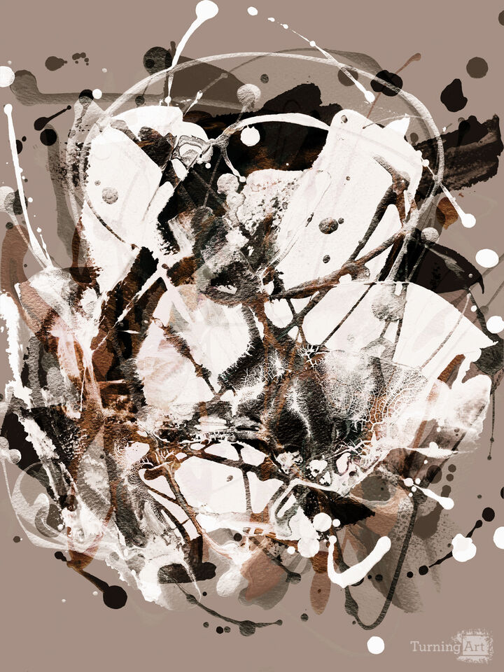 SOFTLY WHISPER 1 SEPIA NEUTRAL - ABSTRACT EXPRESSIONIST ORGANIC PAINTING