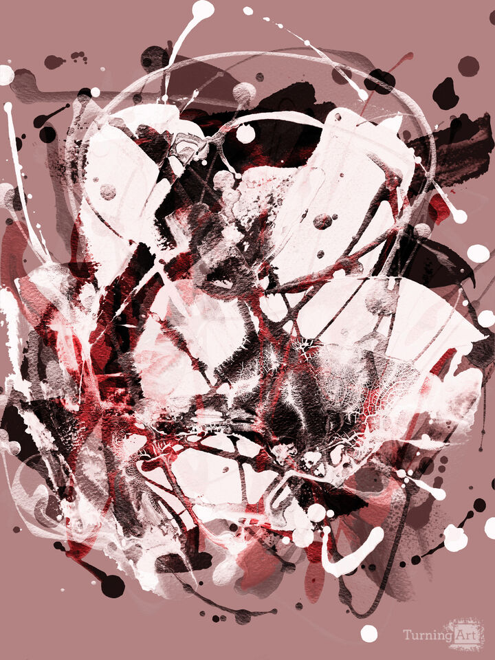 SOFTLY WHISPER 1 MAUVE RED - ABSTRACT EXPRESSIONIST ORGANIC PAINTING
