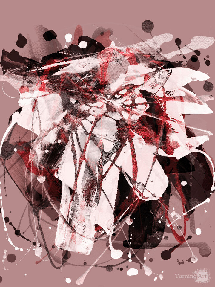SOFTLY WHISPER 2 MAUVE RED - ABSTRACT EXPRESSIONIST ORGANIC PAINTING