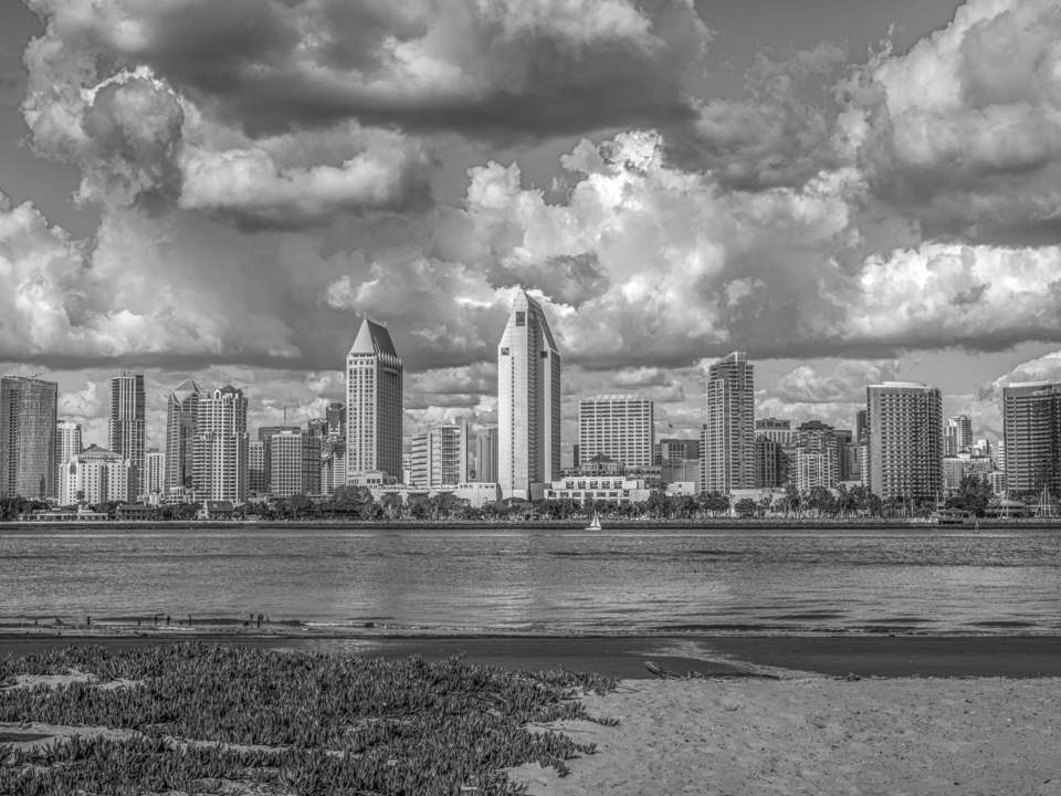 Cloud Day - San Diego Skyline Monochrome