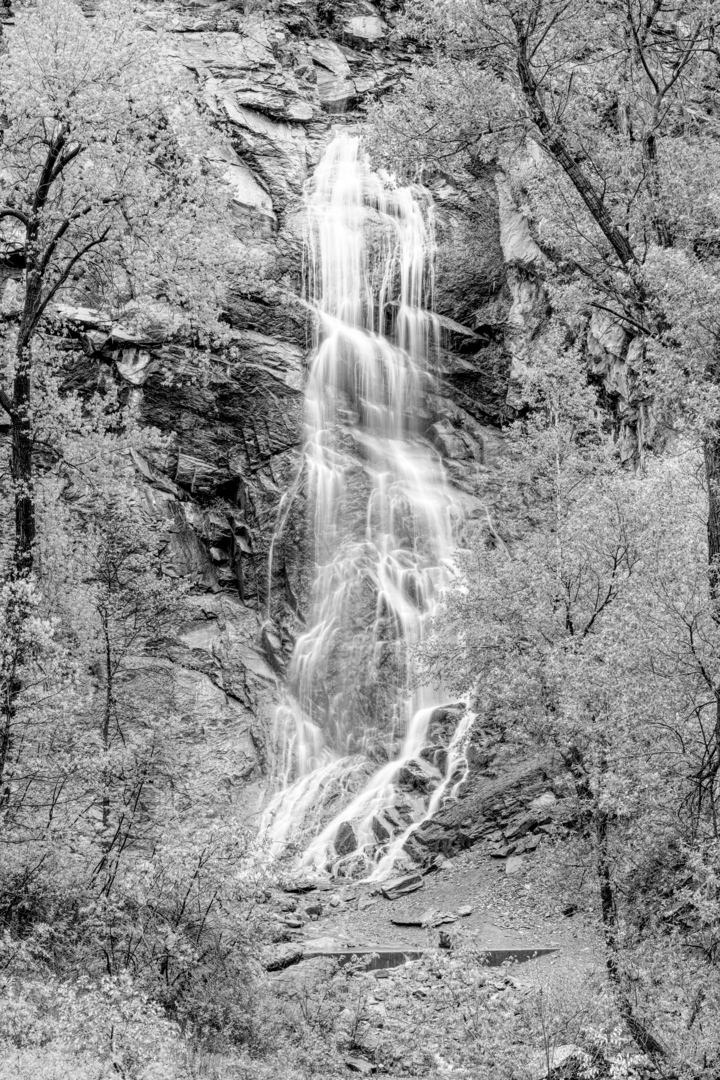 Bridal Veil Falls South Dakota Vertical Grayscale