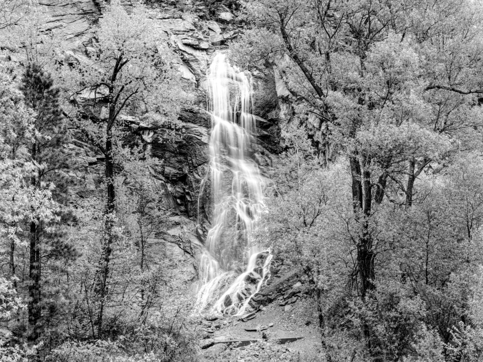 Bridal Veil Falls South Dakota Grayscale