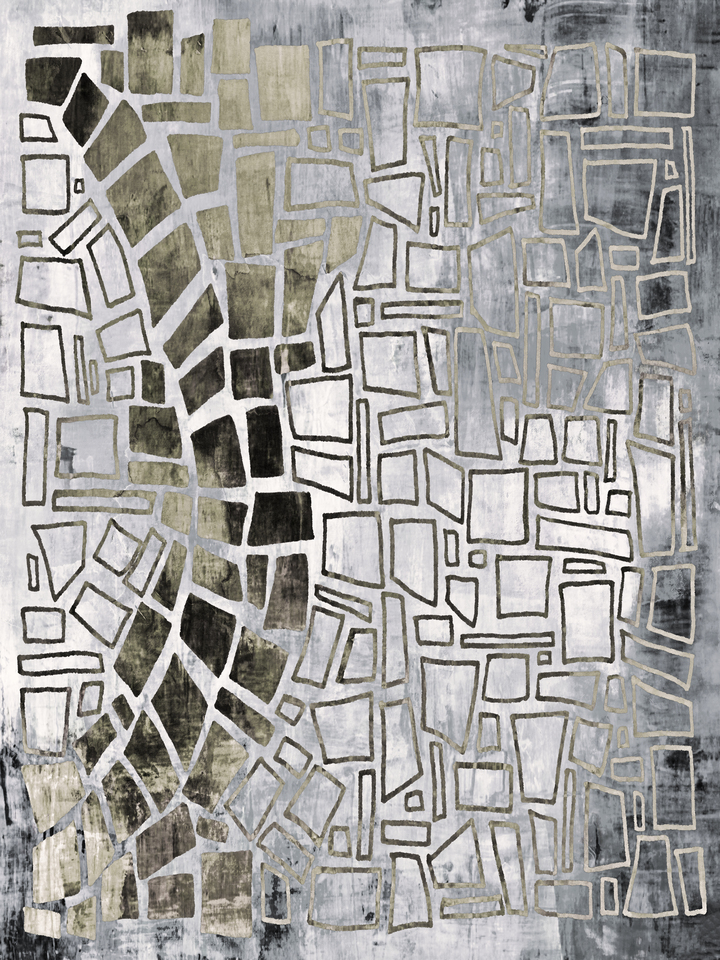 ODE TO THE AZTEC SUN 1 (OF 2) NEUTRAL ABSTRACT TRIBAL SHAPES PATTERN