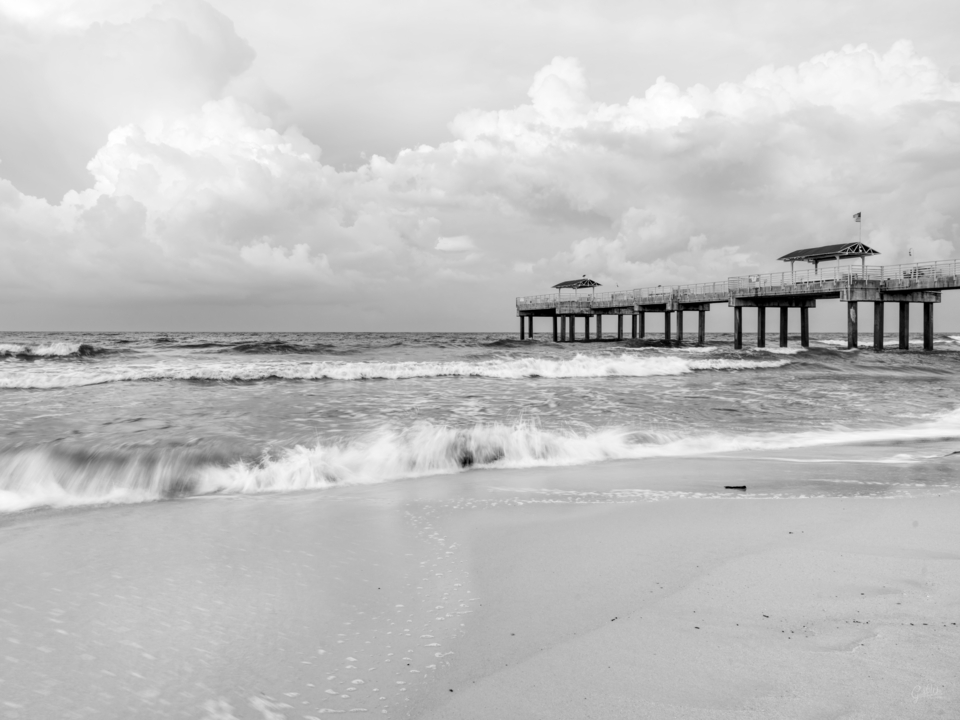 Rolling Waves Orange Beach Coast Grayscale