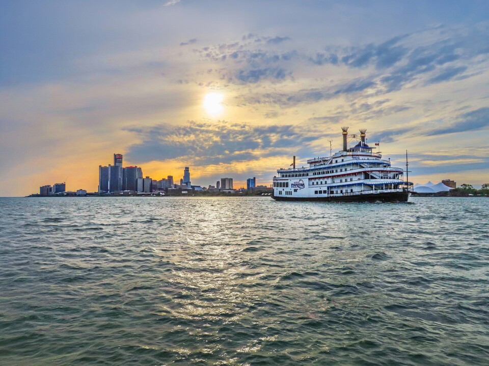 Detroit Princess Riverboat at Sunset