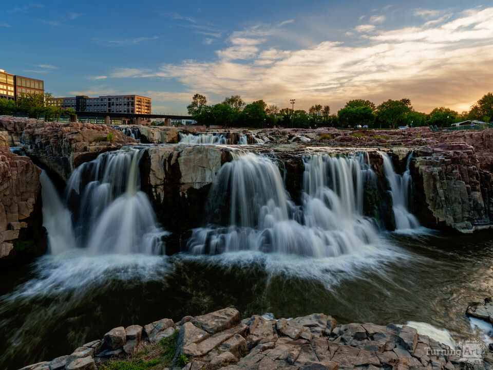 Sioux Falls Waterfall Sunset