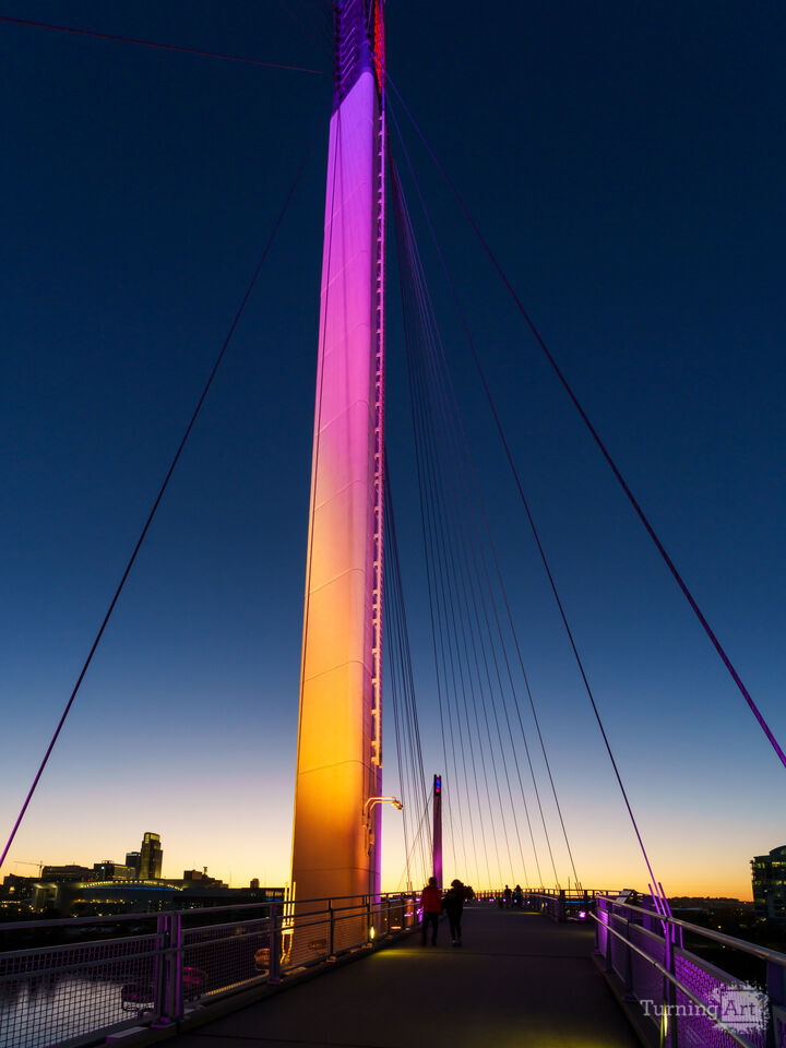 Lit Pillar Of Bob Kerrey Bridge