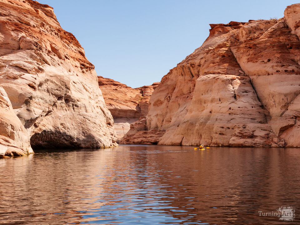 Kayaking Between The Antelope Canyon Cliffs