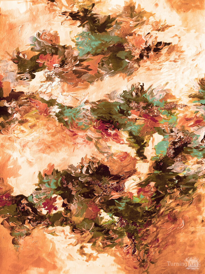 WHEN WE WERE MERMAIDS, METALLIC DUSK - ABSTRACT LANDSCAPE PAINTING
