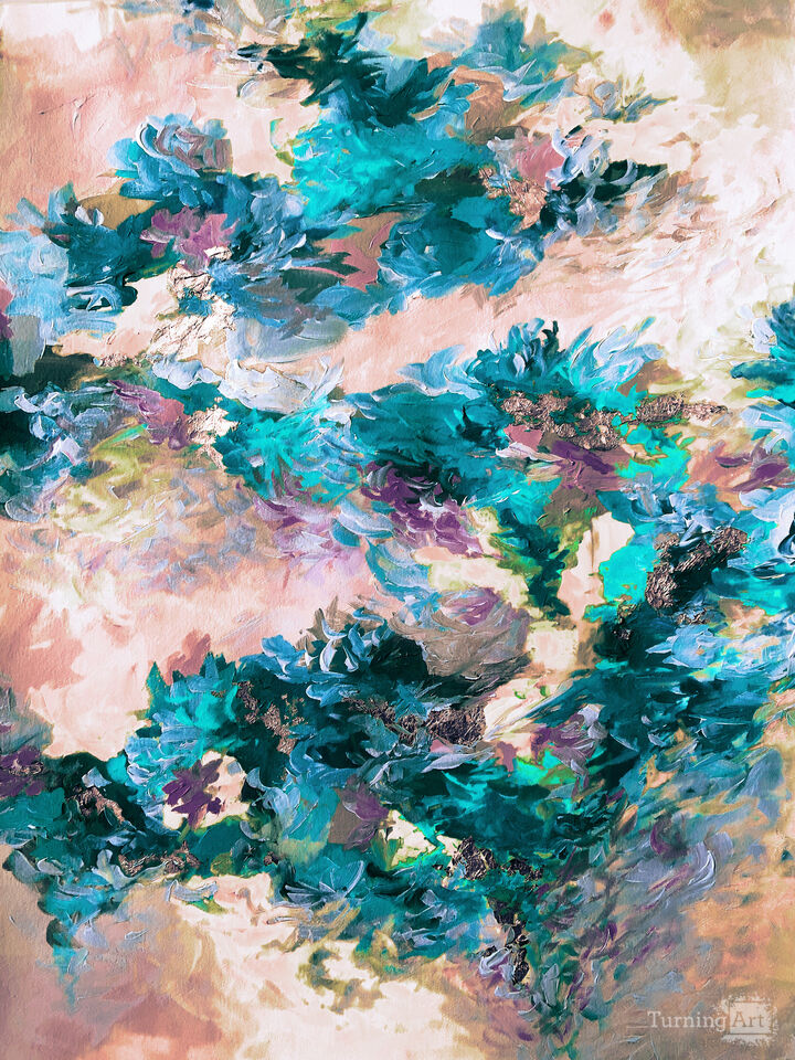 WHEN WE WERE MERMAIDS, NEVERLAND - ABSTRACT LANDSCAPE PAINTING