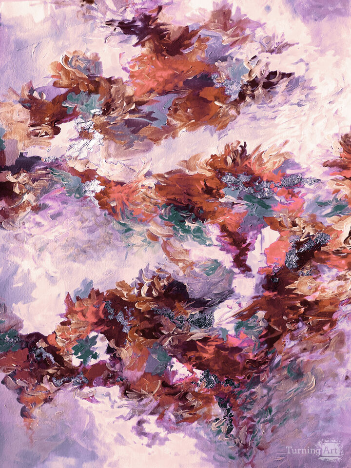 WHEN WE WERE MERMAIDS, LAVENDER LAGOON - ABSTRACT LANDSCAPE PAINTING