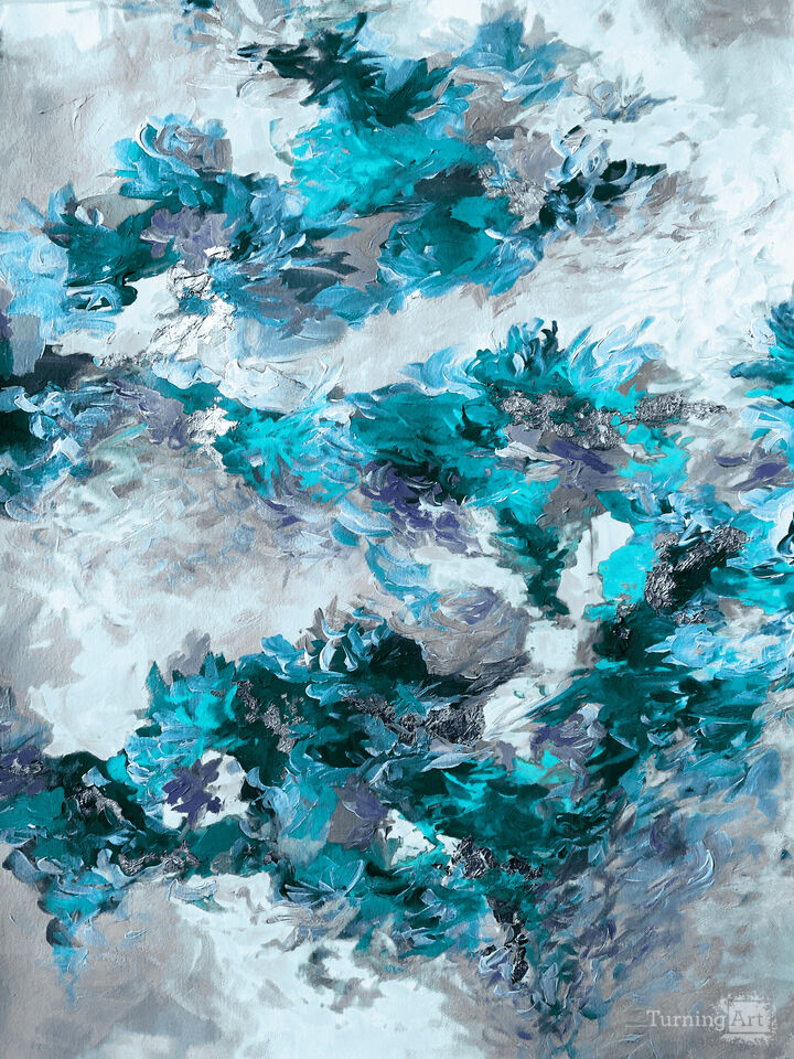 WHEN WE WERE MERMAIDS, COOL SHALLOWS - ABSTRACT LANDSCAPE PAINTING