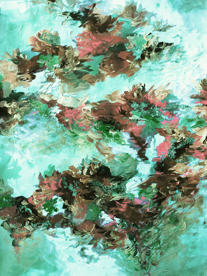 WHEN WE WERE MERMAIDS, TOW THE LINE - ABSTRACT LANDSCAPE PAINTING