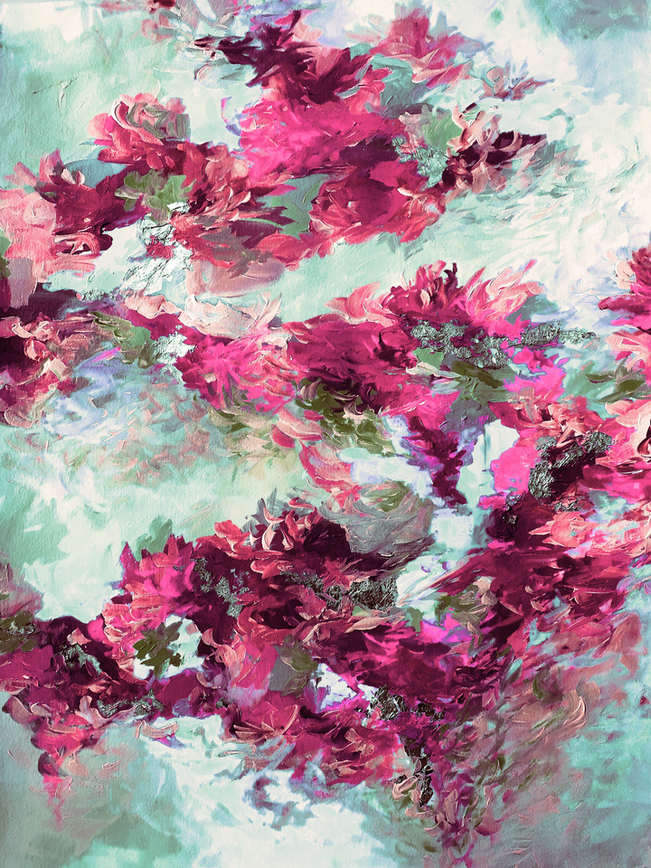 WHEN WE WERE MERMAIDS, ISLAND DREAM - ABSTRACT LANDSCAPE PAINTING