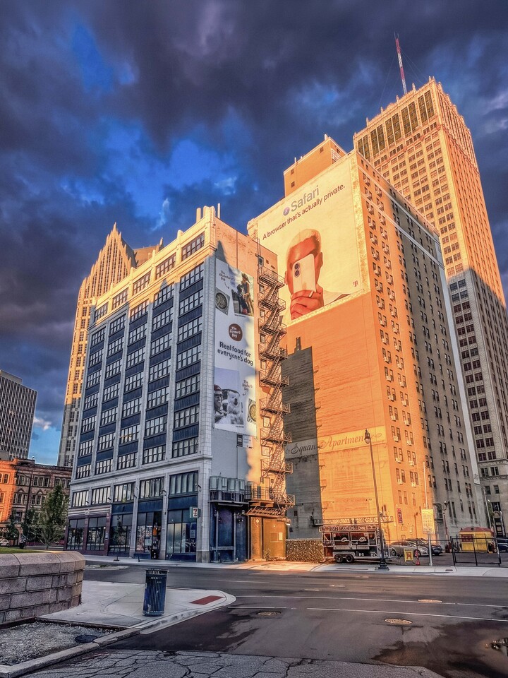Golden Light on Cadillac Square - Downtown Detroit
