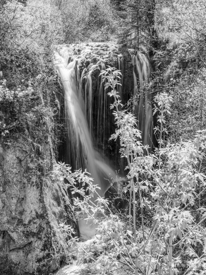 Roughlock Falls South Dakota Grayscale
