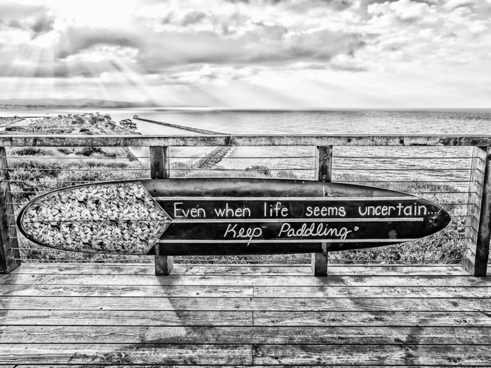 Keep Paddling Monochrome - Dana Point California