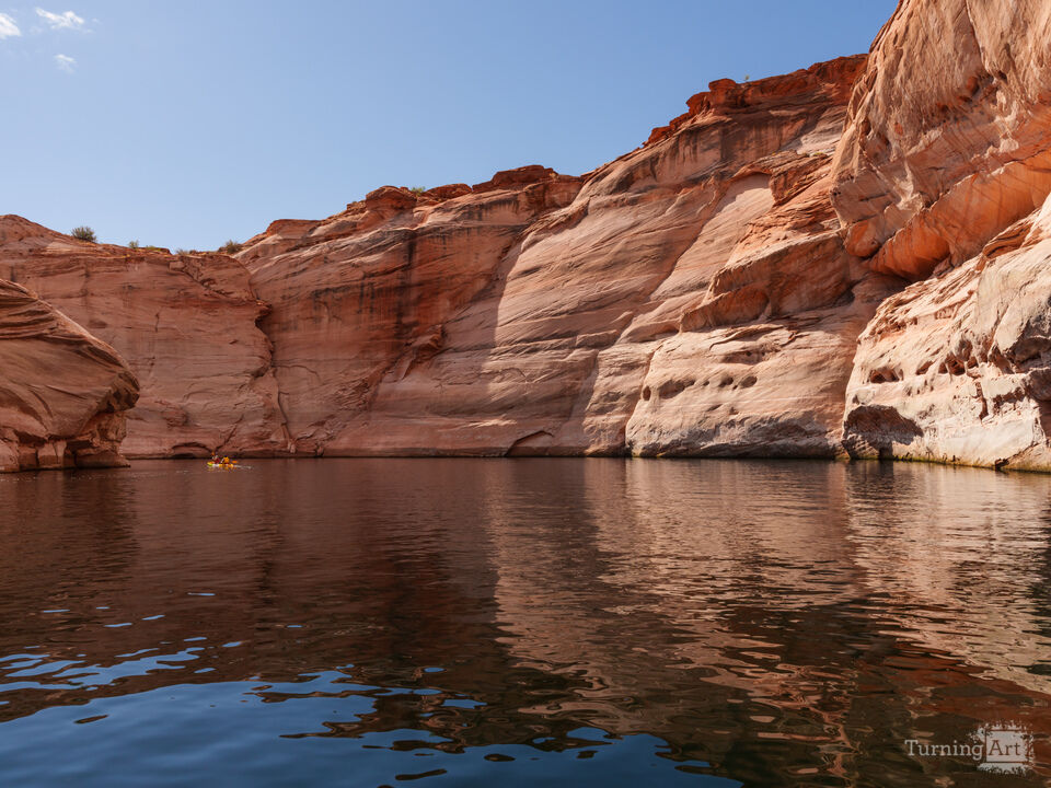 Paddling Through Cliffs Of Antelope Canyon