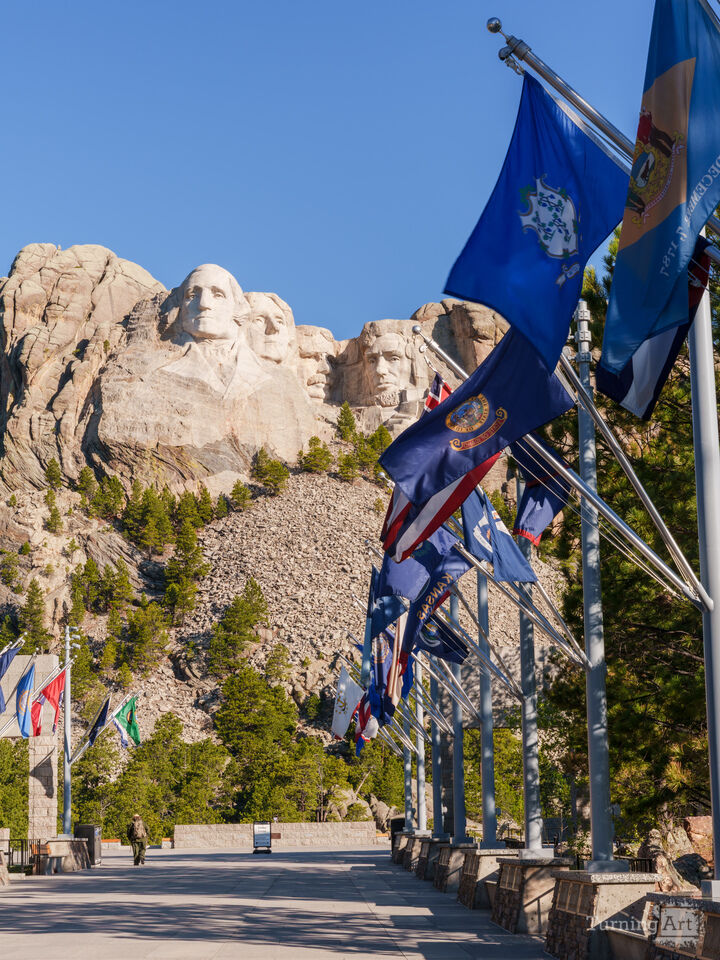 Flag Framed Mount Rushmore