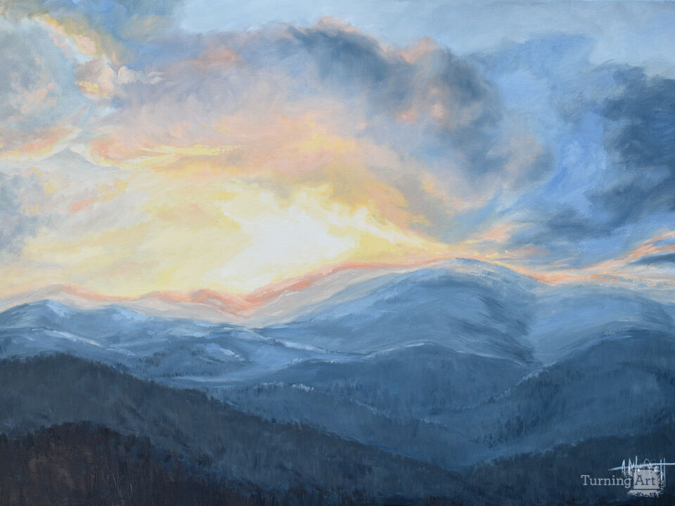 Sunset over the Blue Ridge Mountains